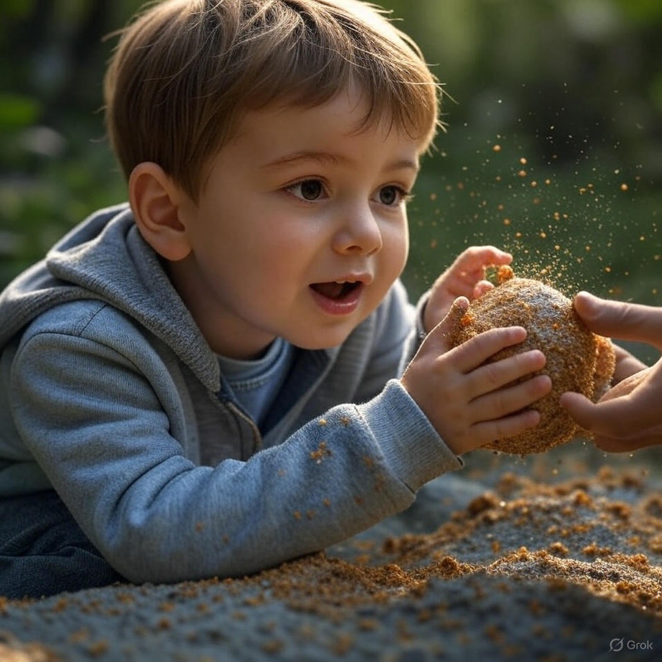 Dziecko podczas terapii integracji sensorycznej - zabawy rozwijające zmysły